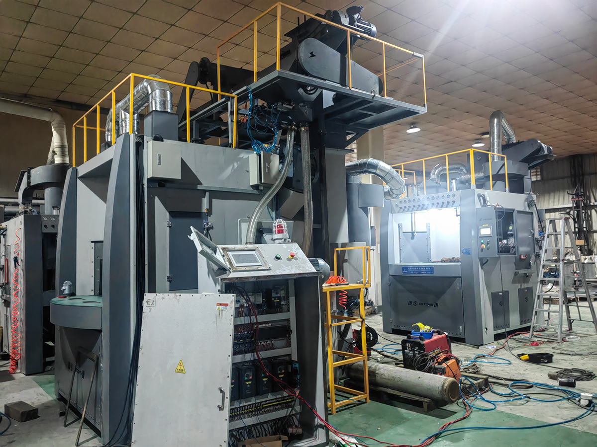 深圳百超廠家生產(chǎn)的轉(zhuǎn)盤式拋丸機產(chǎn)品實拍圖片